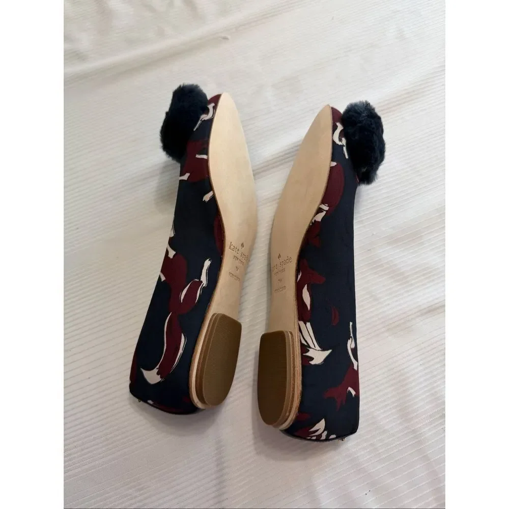 Kate Spade Elen Navy Multi Flats Size 7 New